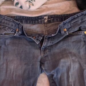 vintage 7 For All Mankind Blue Classic Straight Jeans low rise